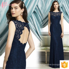 2017 Elegante azul Maxi vestidos largos Prom Dress Sexu espalda abierto vestido de noche